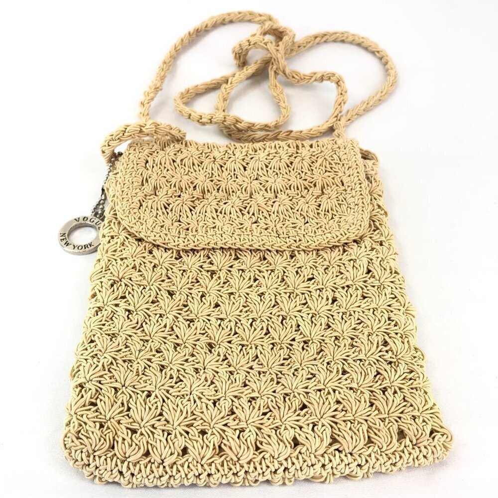 Vogue Cream Colored Crochet Crossbody Bag